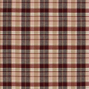 Baumwoll-Flanell Maverick Bordeaux/Beige Karo von Swafing